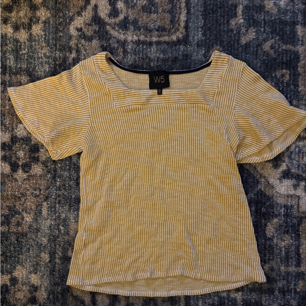 W5 Yellow Striped Women's Top